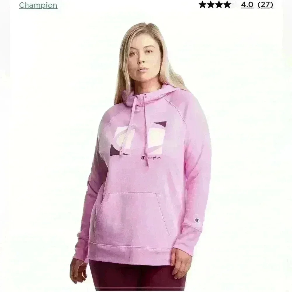 Champion Powerblend Graphic Hoodie, Women’s Size Medium, in color Paper Orchid - Picture 9 of 10